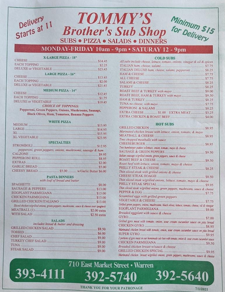 Tommy's Brother's Sub Shop Tossed Salad